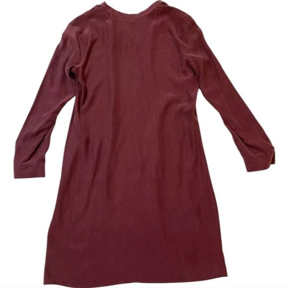 J JILL 💯 silk Shift Dress Tunic Long Sleeves Soft Burgundy sz S - Picture 10 of 11